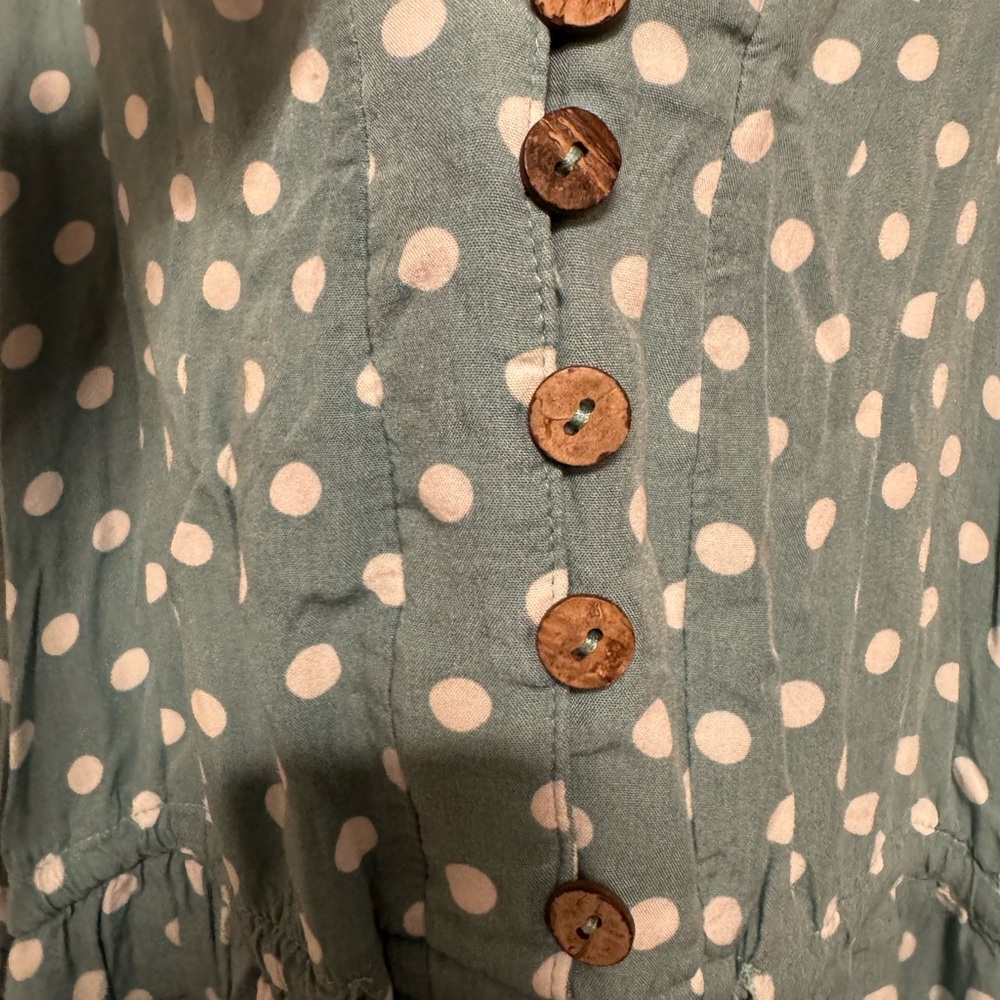 Polka Dot Maxi Dress in Teal - Picture 5 of 10